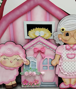 A Ovelha Rosa da D. Rosa Sacola Cenário - Apostila de Moldes