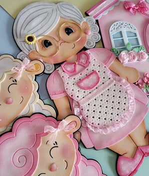 A Ovelha Rosa da D. Rosa Sacola Cenário - Apostila de Moldes