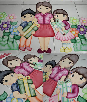 Mural Dia das Mães - Apostila de Moldes Gigantes