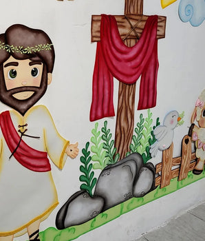 Mural Páscoa Cristã - Apostila de Moldes Gigantes