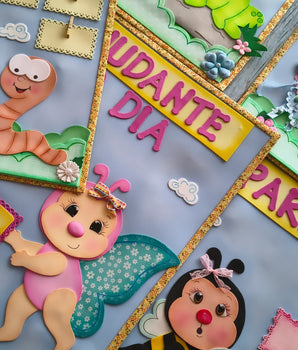 Kit Sala de Aula Bichinhos de Jardim - Apostila de Moldes